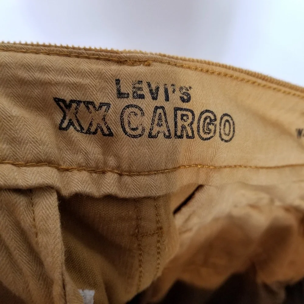 Levis Men XX Cargo Corduroy Cargo Pants Sz 29 x 32 Taper Orange‎ Streetwear Y2K